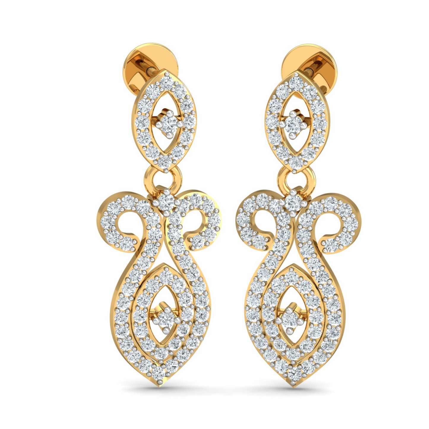 18K Gold Necklace & Earring Set 24 | Moissanite Natural Diamond Lab Diamond | Bridal Luxury | Bo Cheng Jewelry