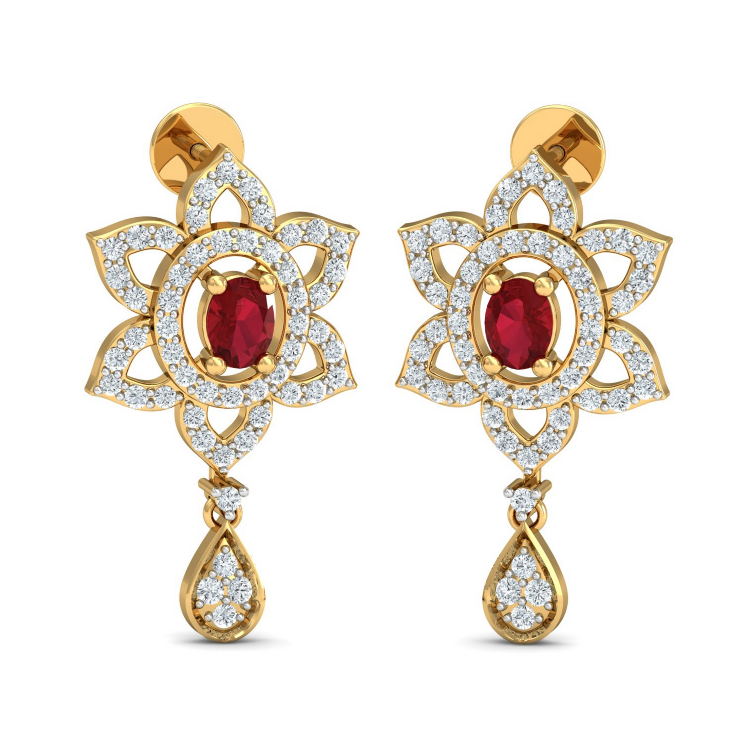 18K Gold Necklace & Earring Set 25 | Moissanite Natural Diamond Lab Diamond | Bridal Luxury | Bo Cheng Jewelry