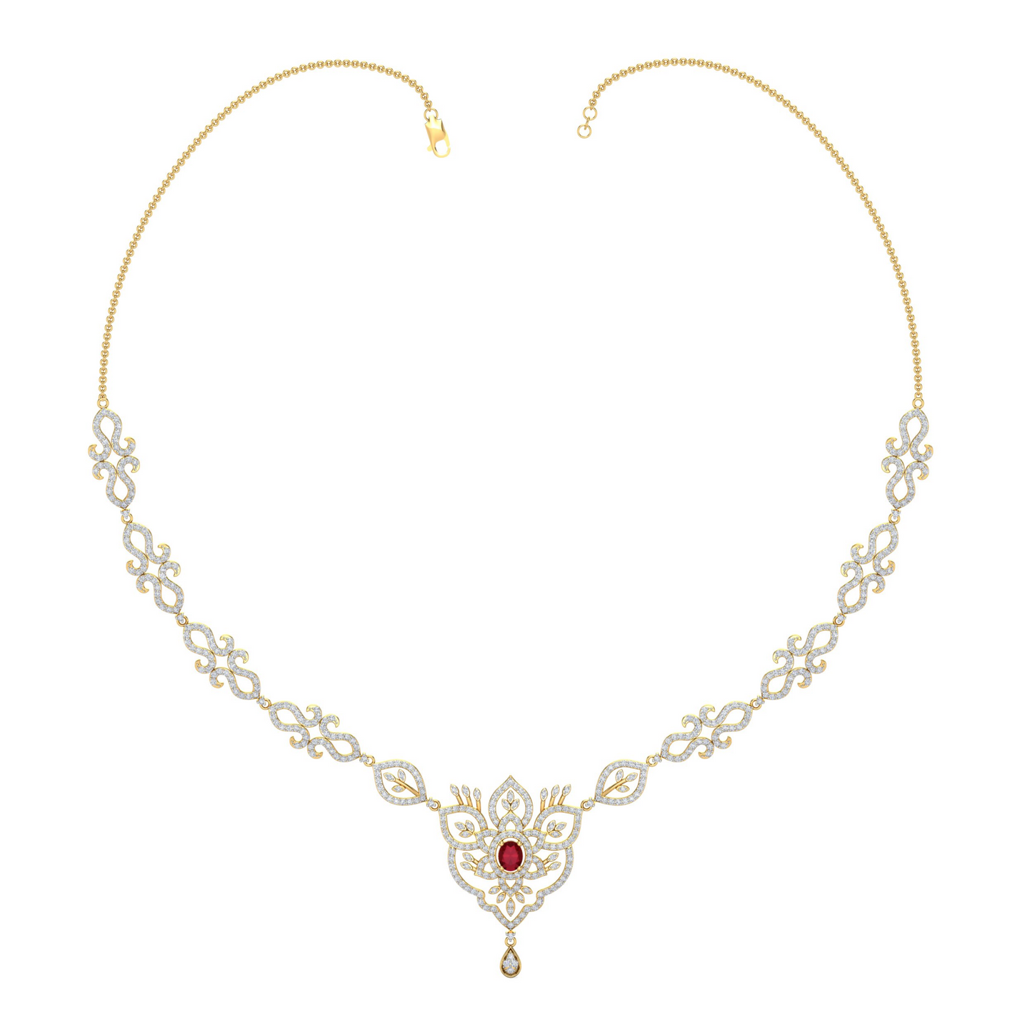 18K Gold Necklace & Earring Set 25 | Moissanite Natural Diamond Lab Diamond | Bridal Luxury | Bo Cheng Jewelry
