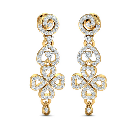 18K Gold Necklace & Earring Set 57 | Moissanite Natural Diamond Lab Diamond | Bridal Luxury | Bo Cheng Jewelry