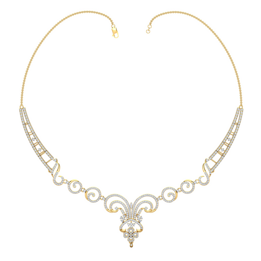 18K Gold Necklace & Earring Set 27 | Moissanite Natural Diamond Lab Diamond | Bridal Luxury | Bo Cheng Jewelry