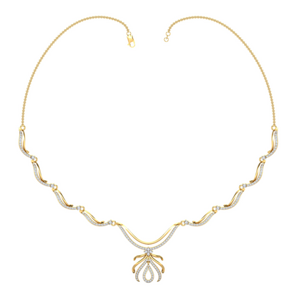 18K Gold Necklace & Earring Set 30 | Moissanite Natural Diamond Lab Diamond | Bridal Luxury | Bo Cheng Jewelry