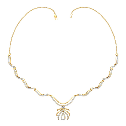 18K Gold Necklace & Earring Set 60 | Moissanite Natural Diamond Lab Diamond | Bridal Luxury | Bo Cheng Jewelry