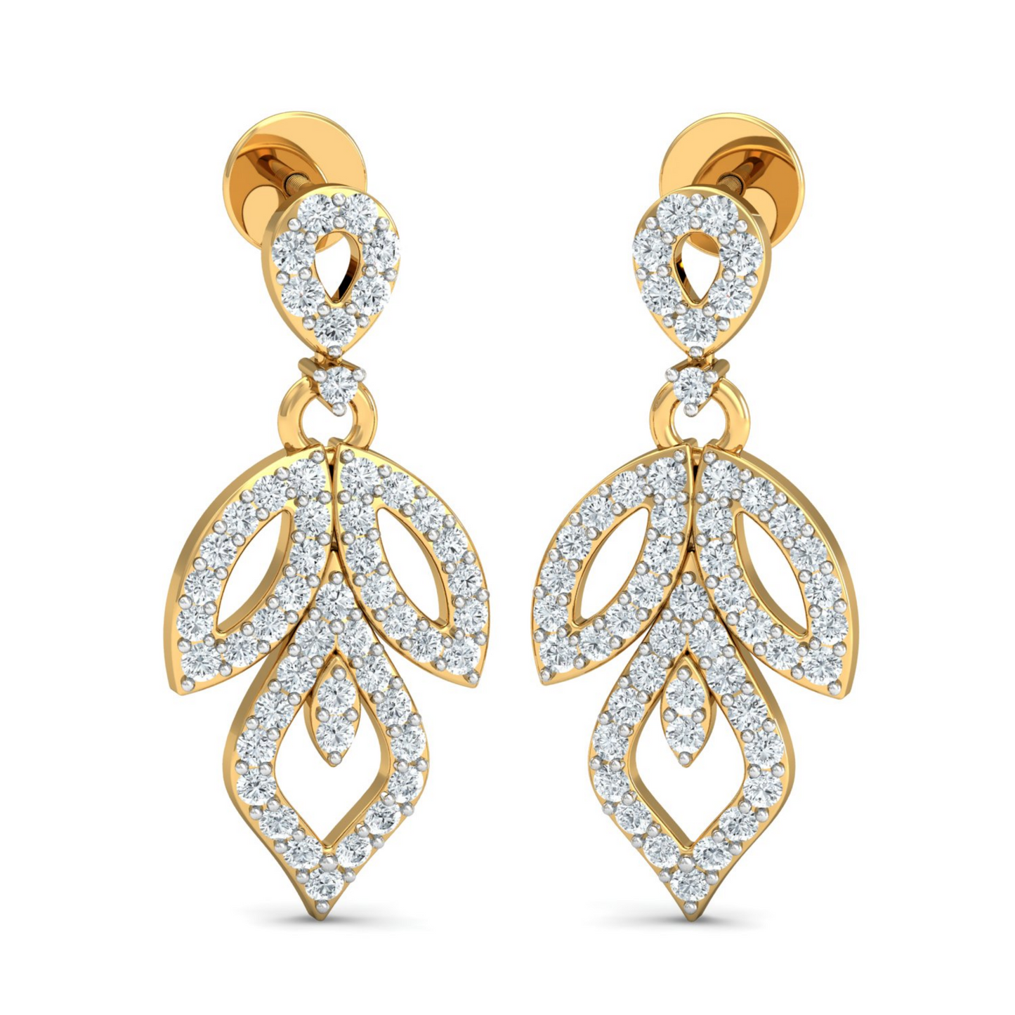 18K Gold Necklace & Earring Set 63 | Moissanite Natural Diamond Lab Diamond | Bridal Luxury | Bo Cheng Jewelry