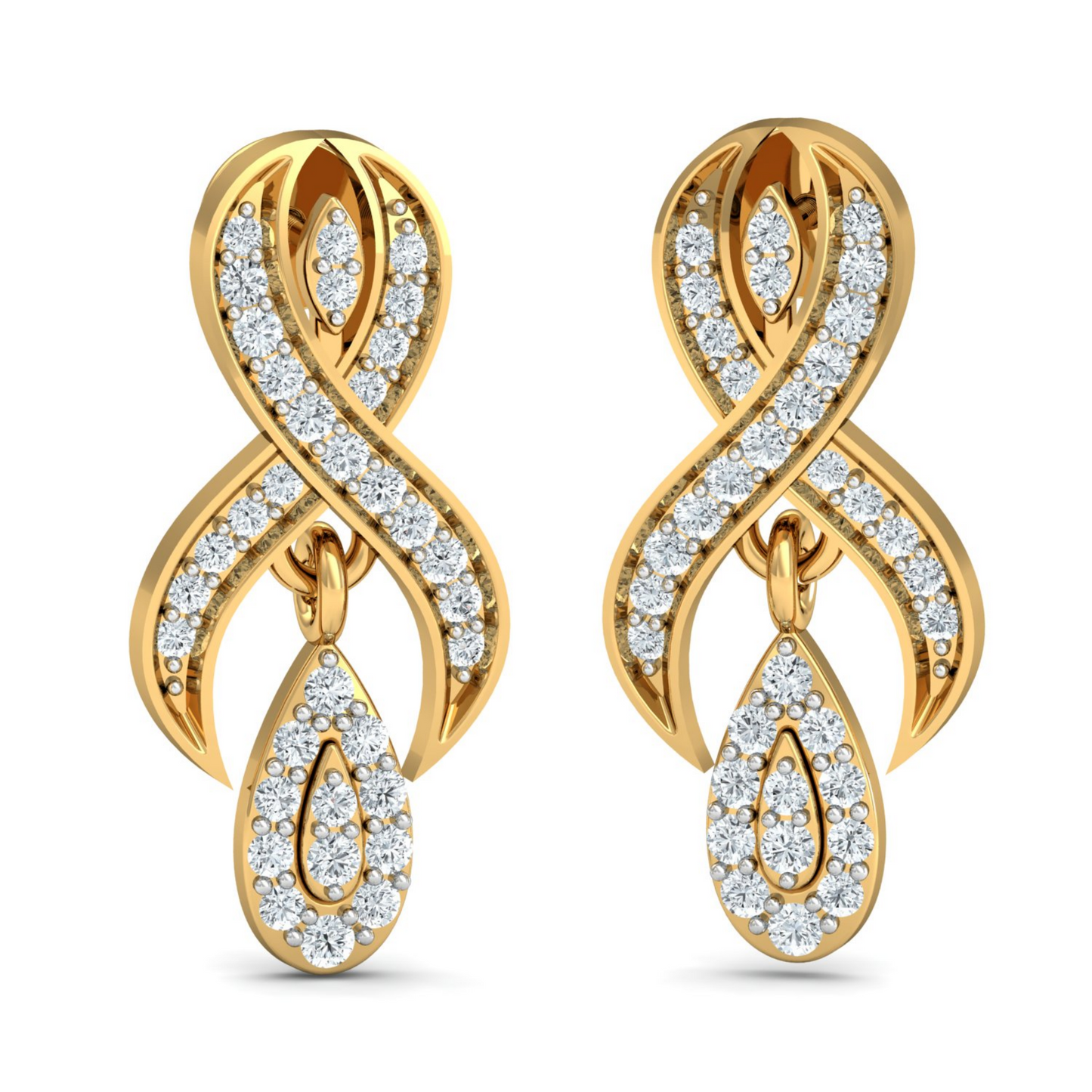 18K Gold Necklace & Earring Set 20 | Moissanite Natural Diamond Lab Diamond | Bridal Luxury | Bo Cheng Jewelry