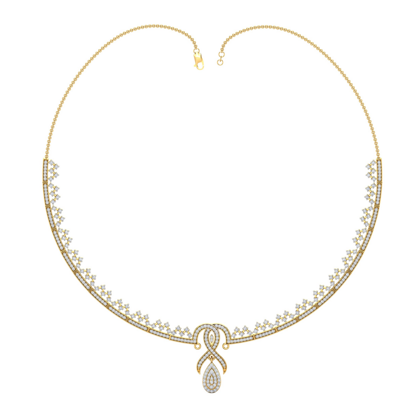 18K Gold Necklace & Earring Set 20 | Moissanite Natural Diamond Lab Diamond | Bridal Luxury | Bo Cheng Jewelry