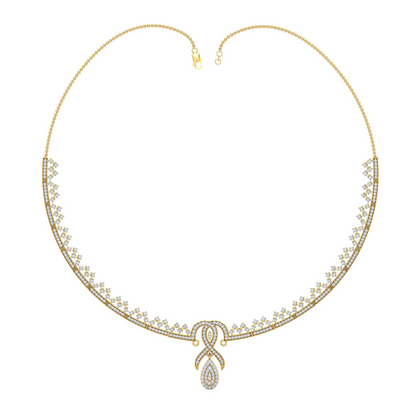 18K Gold Necklace & Earring Set 50 | Moissanite Natural Diamond Lab Diamond | Bridal Luxury | Bo Cheng Jewelry