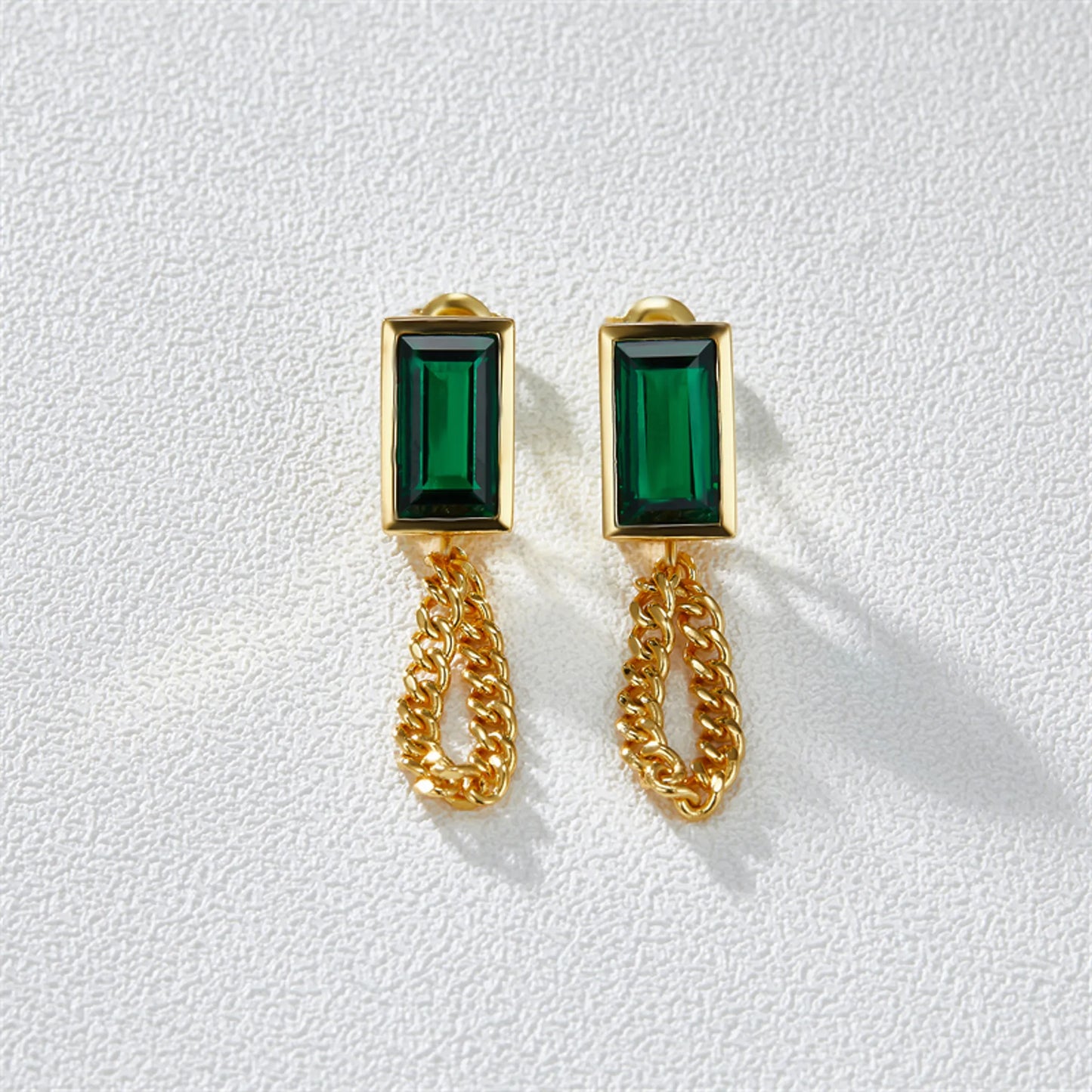 5CT Emerald Chain Earrings