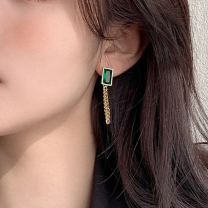 5CT Emerald Chain Earrings