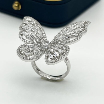 Wholesale Large Full Diamond Butterfly Ring