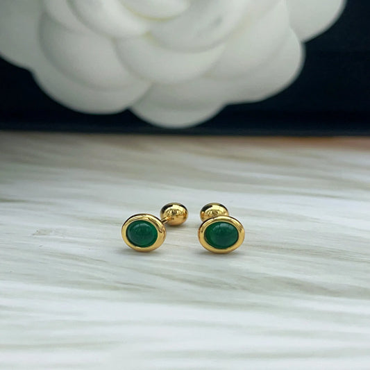 Bubble stud earrings worn on ear gold plated 925 silver supplier