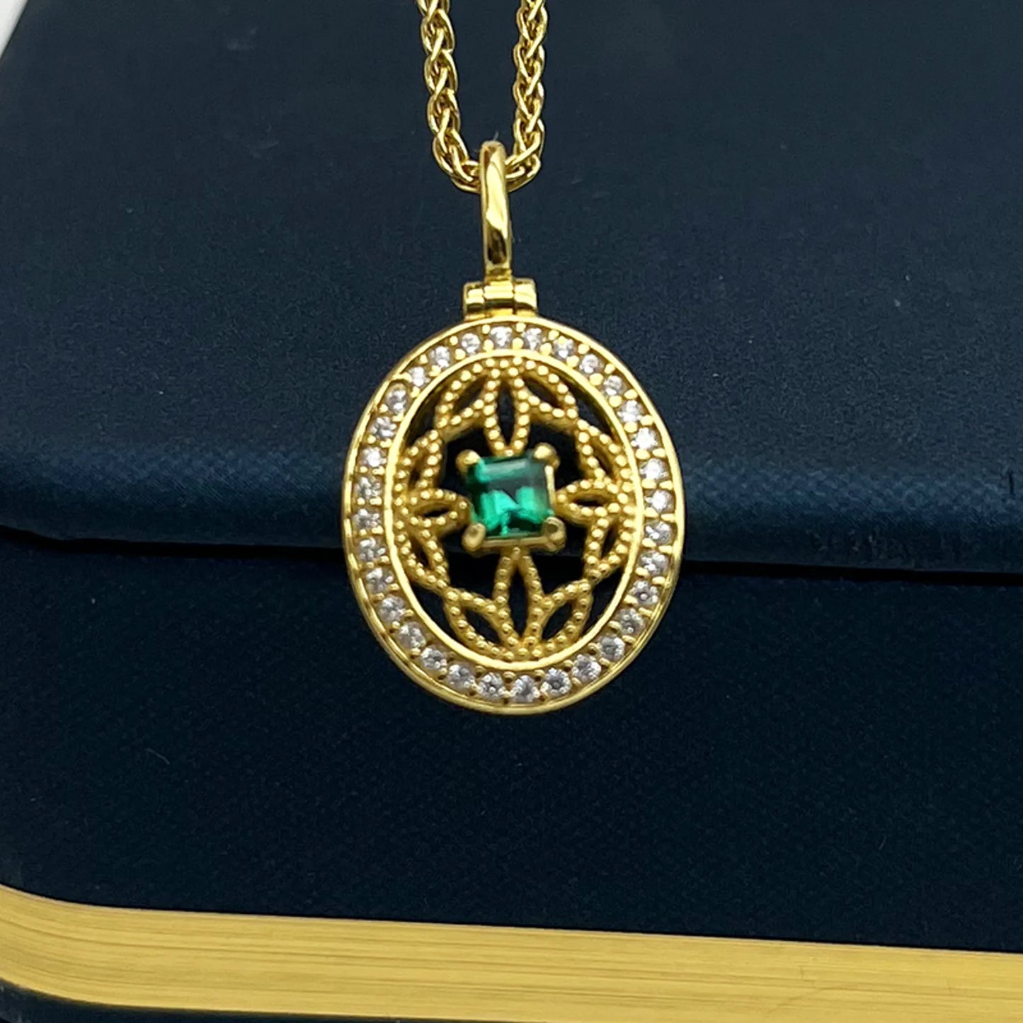 Openwork Emerald Necklace