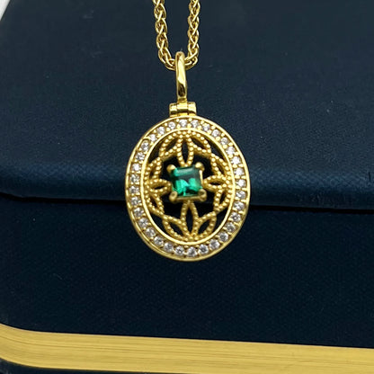Openwork Emerald Necklace