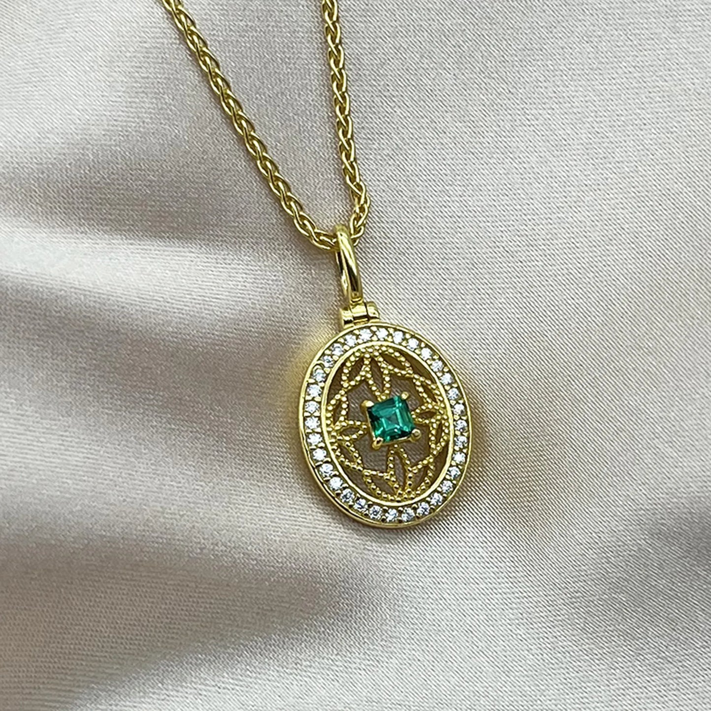 Openwork Emerald Necklace
