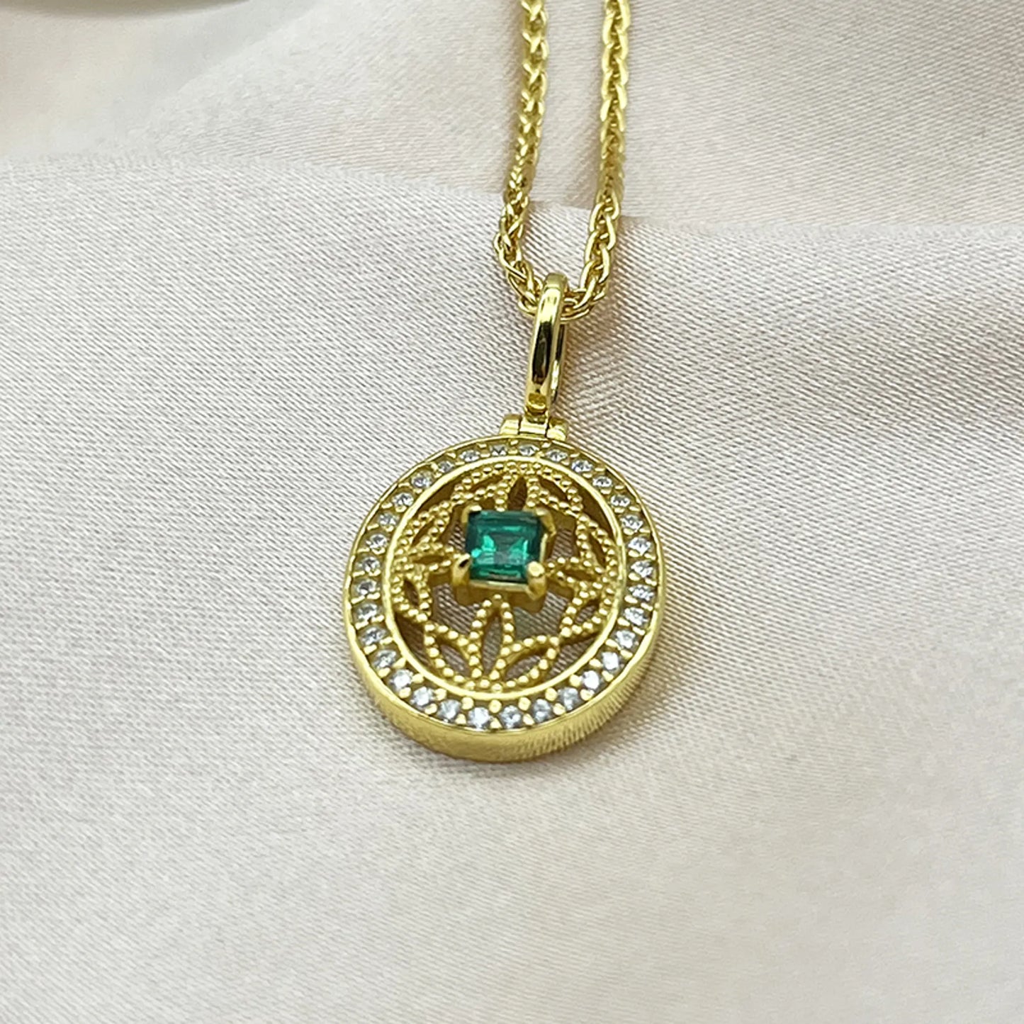 Openwork Emerald Necklace