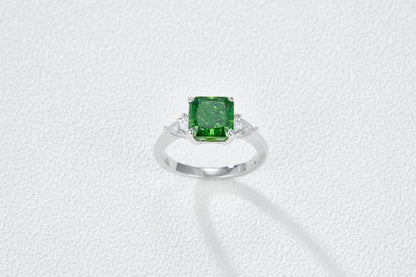 High Carbon Diamond Square Ring