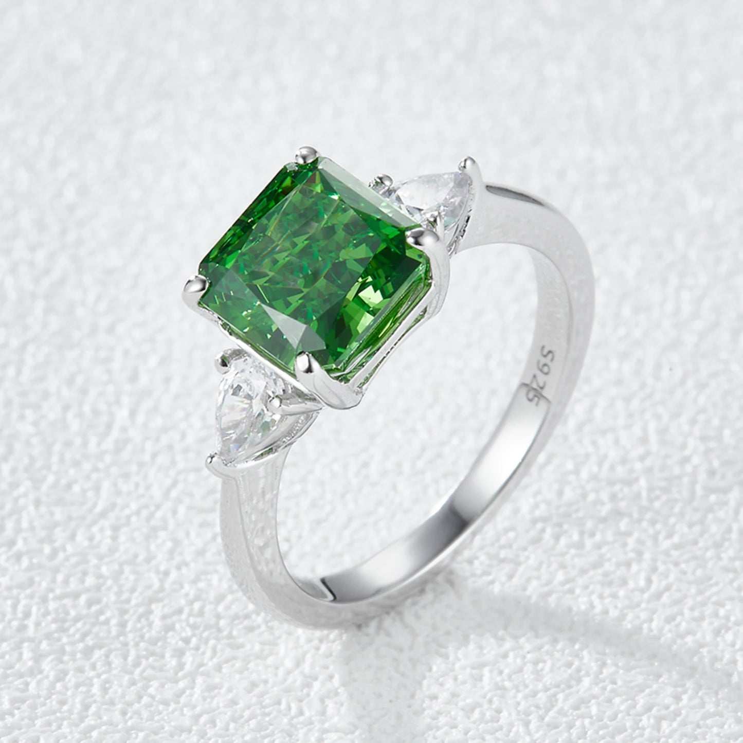 High Carbon Diamond Square Ring