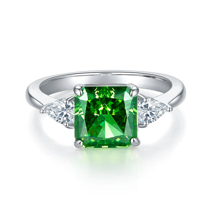 High Carbon Diamond Square Ring