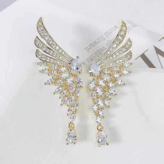 #002 wholesale Zircon Fashion Earrings Elegant - 18K Gold Plated | Bo Cheng Jewelry