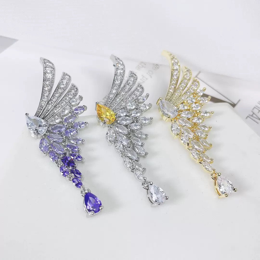 #002 wholesale Zircon Fashion Earrings Elegant - 18K Gold Plated | Bo Cheng Jewelry