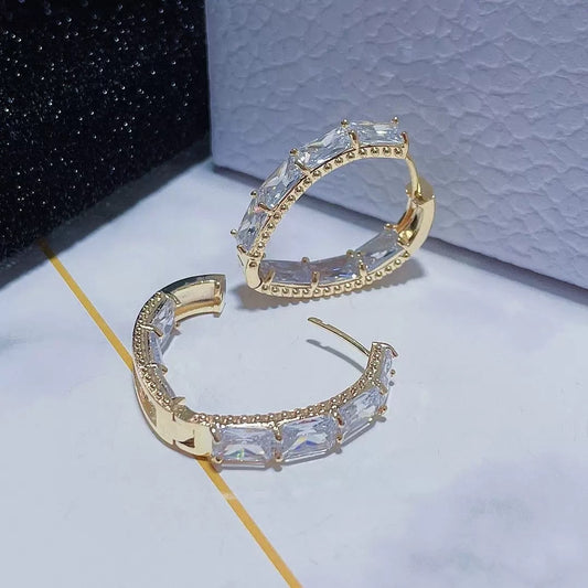#005 Color Zircon Fashion Earrings Exquisite - 18K Gold Plated | Bo Cheng Jewelry