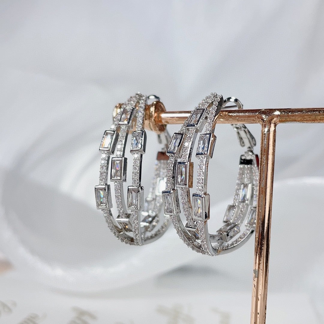 #006 Fashion Color Zircon Earrings Elegant - 18K Gold Plated | Bo Cheng Jewelry