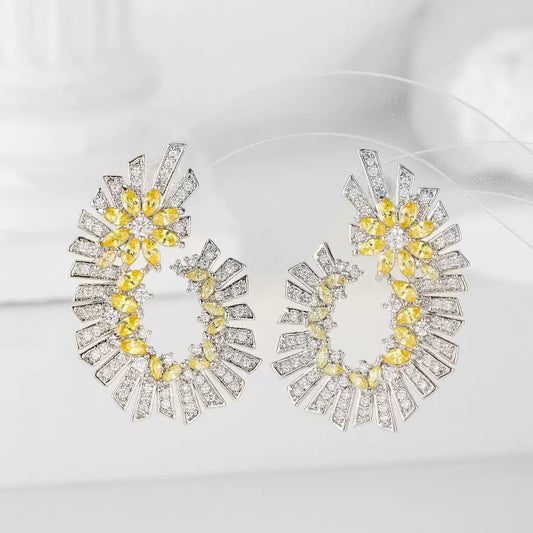 #013 Sparkling Crystal Ear Accessories - 18K Gold Plated | Bo Cheng Jewelry