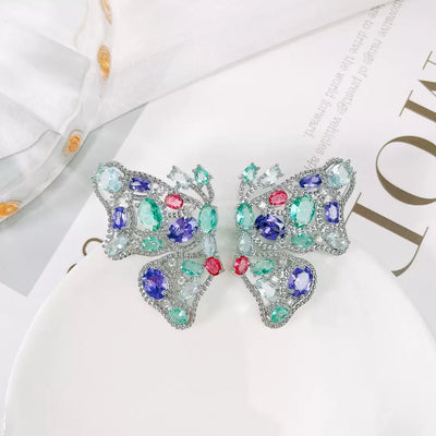 #017 Classic Crystal Earrings - 18K Gold Plated | Bo Cheng Jewelry