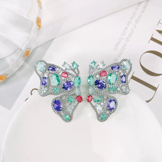 #017 Classic Crystal Earrings - 18K Gold Plated | Bo Cheng Jewelry