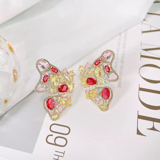 #017 Classic Crystal Earrings - 18K Gold Plated | Bo Cheng Jewelry