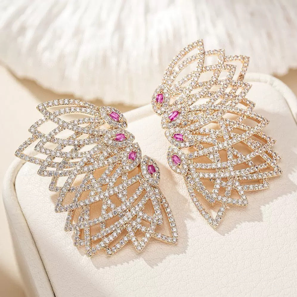 #020 New Design Wholesale micro-inlaid zircon earrings - 18K Gold Plated | Bo Cheng Jewelry