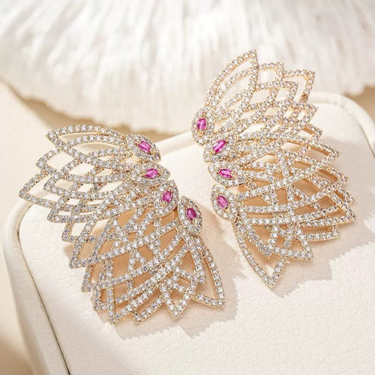 #020 New Design Wholesale micro-inlaid zircon earrings - 18K Gold Plated | Bo Cheng Jewelry