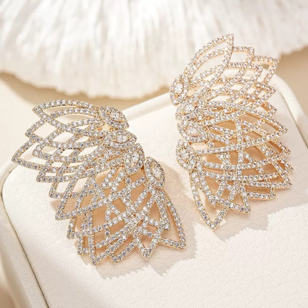 #020 New Design Wholesale micro-inlaid zircon earrings - 18K Gold Plated | Bo Cheng Jewelry