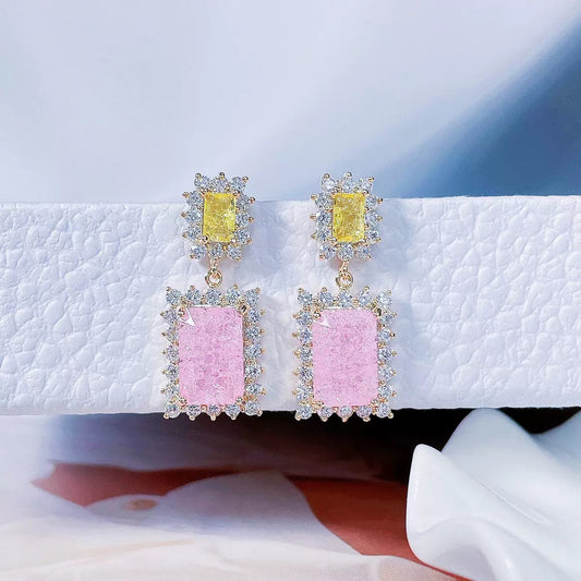 #024 Crystal Fashion Stud Earrings - 18K Gold Plated | Bo Cheng Jewelry