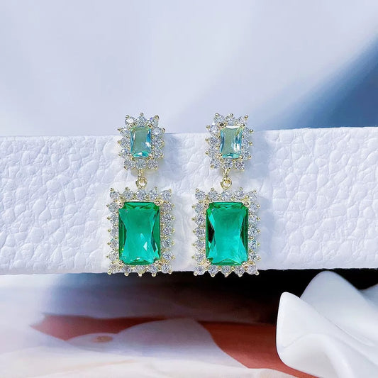 #024 Crystal Fashion Stud Earrings - 18K Gold Plated | Bo Cheng Jewelry