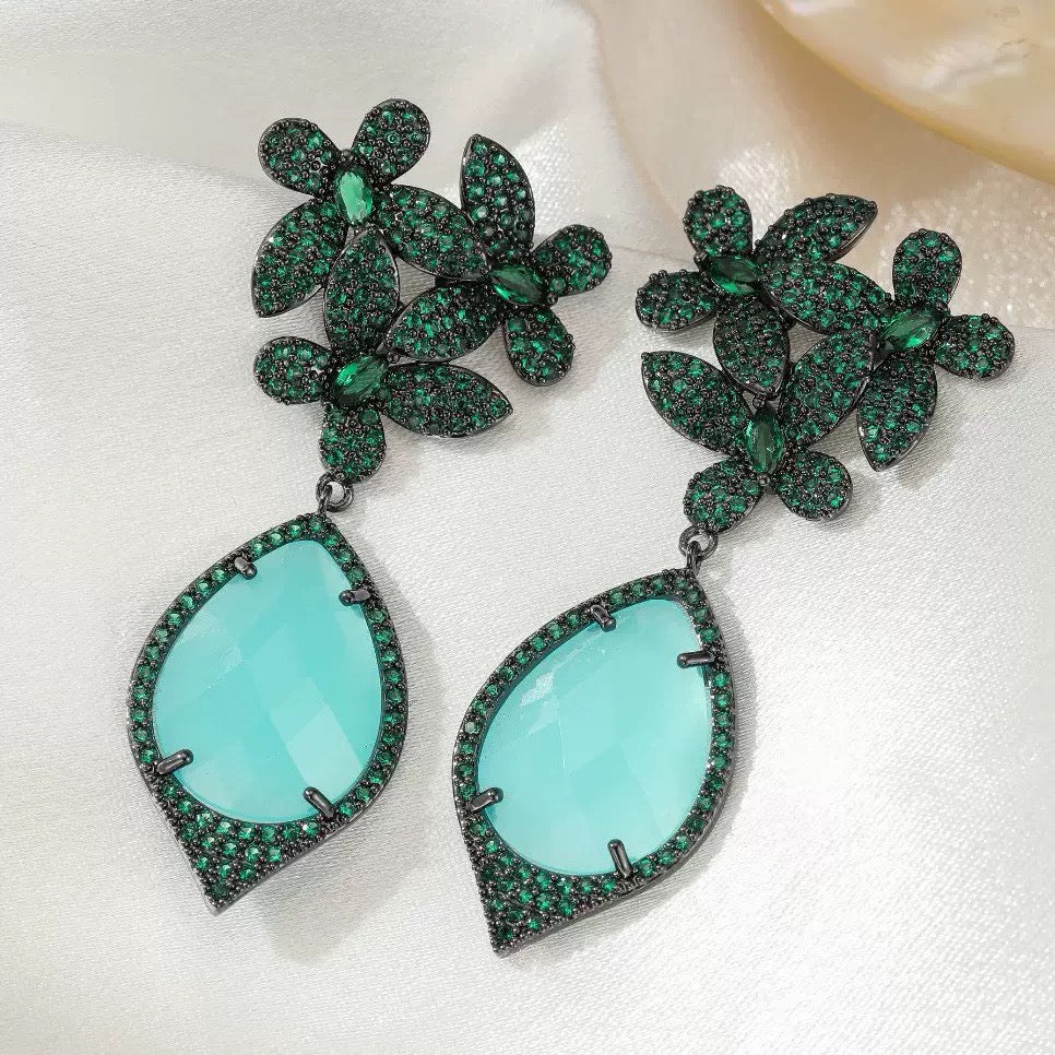 #028 Sparkling Zircon Selected Earrings - 18K Gold Plated | Bo Cheng Jewelry