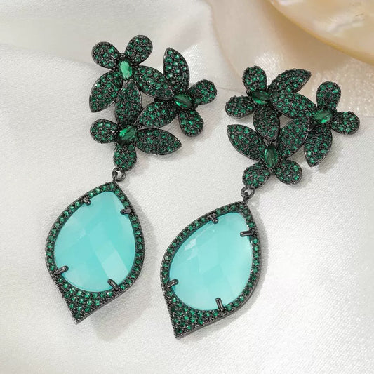 #028 Sparkling Zircon Selected Earrings - 18K Gold Plated | Bo Cheng Jewelry