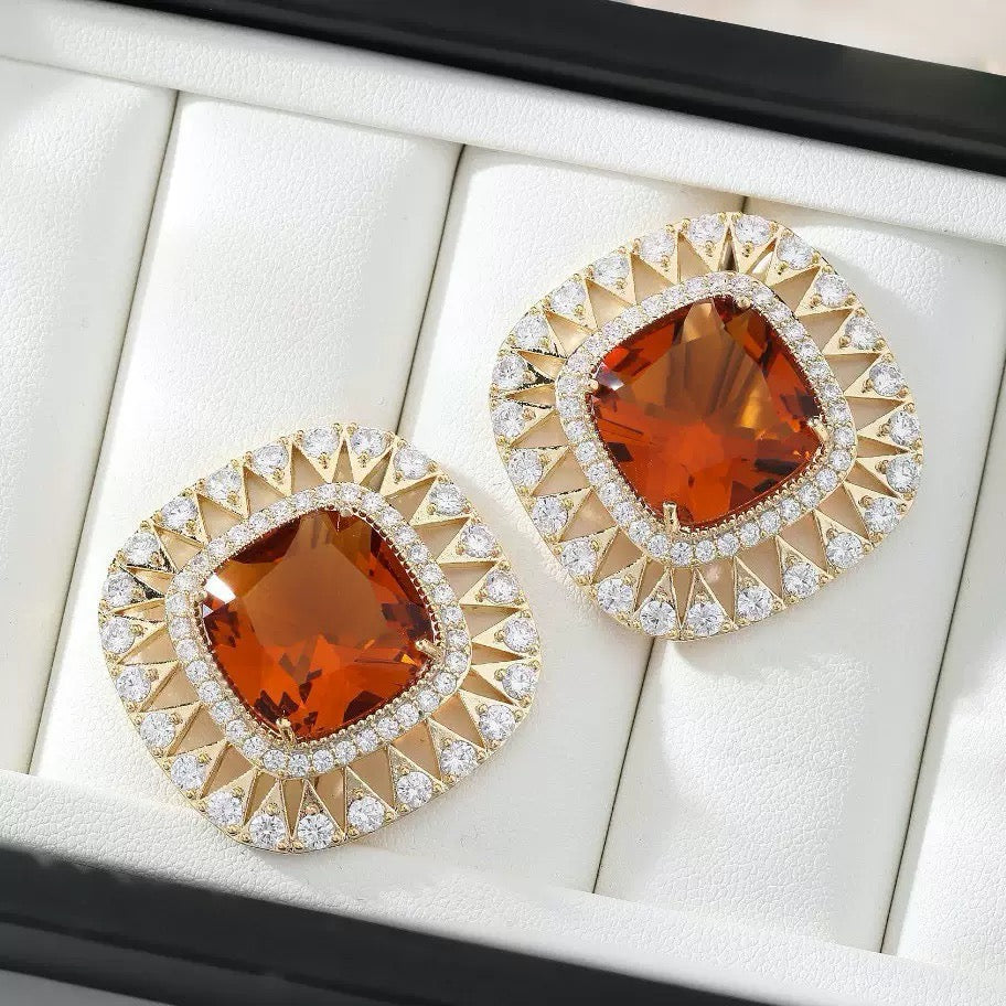 #029 Zircon Minimalist Earrings - 18K Gold Plated | Bo Cheng Jewelry