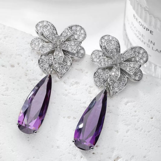 #031 Color Zircon Crystal Best-seller Earrings - 18K Gold Plated | Bo Cheng Jewelry