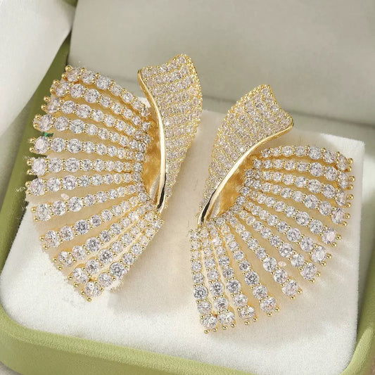 #037 Colorful Zircon Sparkling Stud Earrings - 18K Gold Plated | Bo Cheng Jewelry