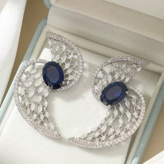 #039 Design Cubic Zirconia Trendy Drop Earrings - 18K Gold Plated | Bo Cheng Jewelry