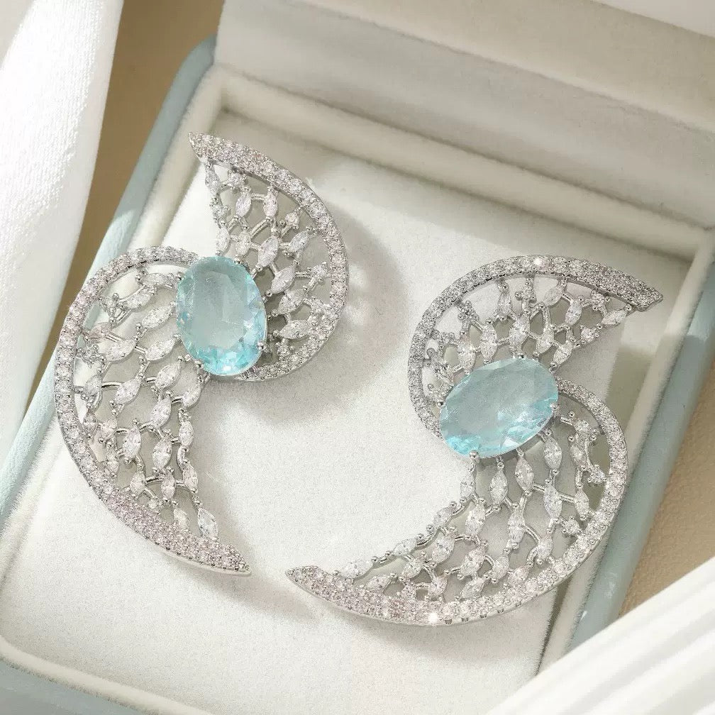 #039 Design Cubic Zirconia Trendy Drop Earrings - 18K Gold Plated | Bo Cheng Jewelry
