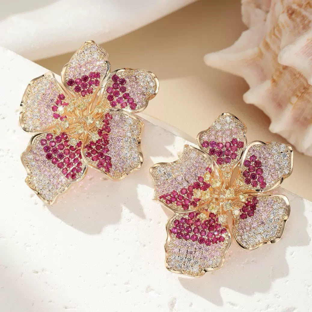 #041 Color Zircon Simulated Diamond Popular Ear Accessories - 18K Gold Plated | Bo Cheng Jewelry