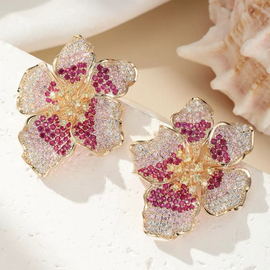 #041 Color Zircon Simulated Diamond Popular Ear Accessories - 18K Gold Plated | Bo Cheng Jewelry