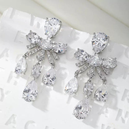 #042 Colorful Zircon Sparkling Drop Earrings - 18K Gold Plated | Bo Cheng Jewelry