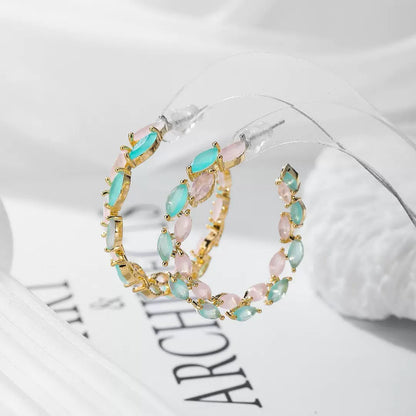 #046 Fashion Crystal Popular Earrings - 18K Gold Plated | Bo Cheng Jewelry