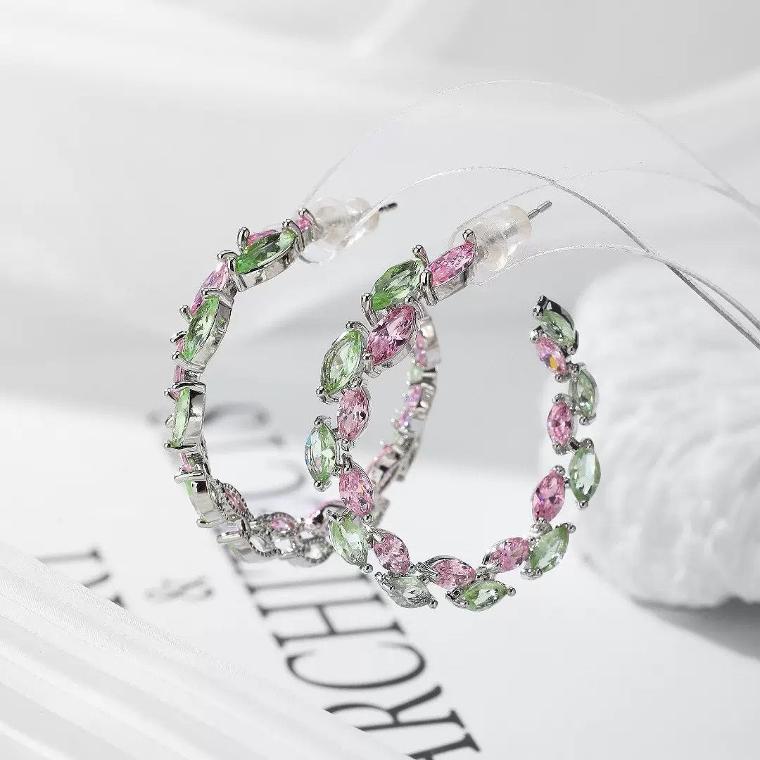 #046 Fashion Crystal Popular Earrings - 18K Gold Plated | Bo Cheng Jewelry