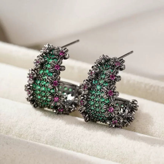 #050 Viral Color Zircon Ear Accessories - 18K Gold Plated | Bo Cheng Jewelry