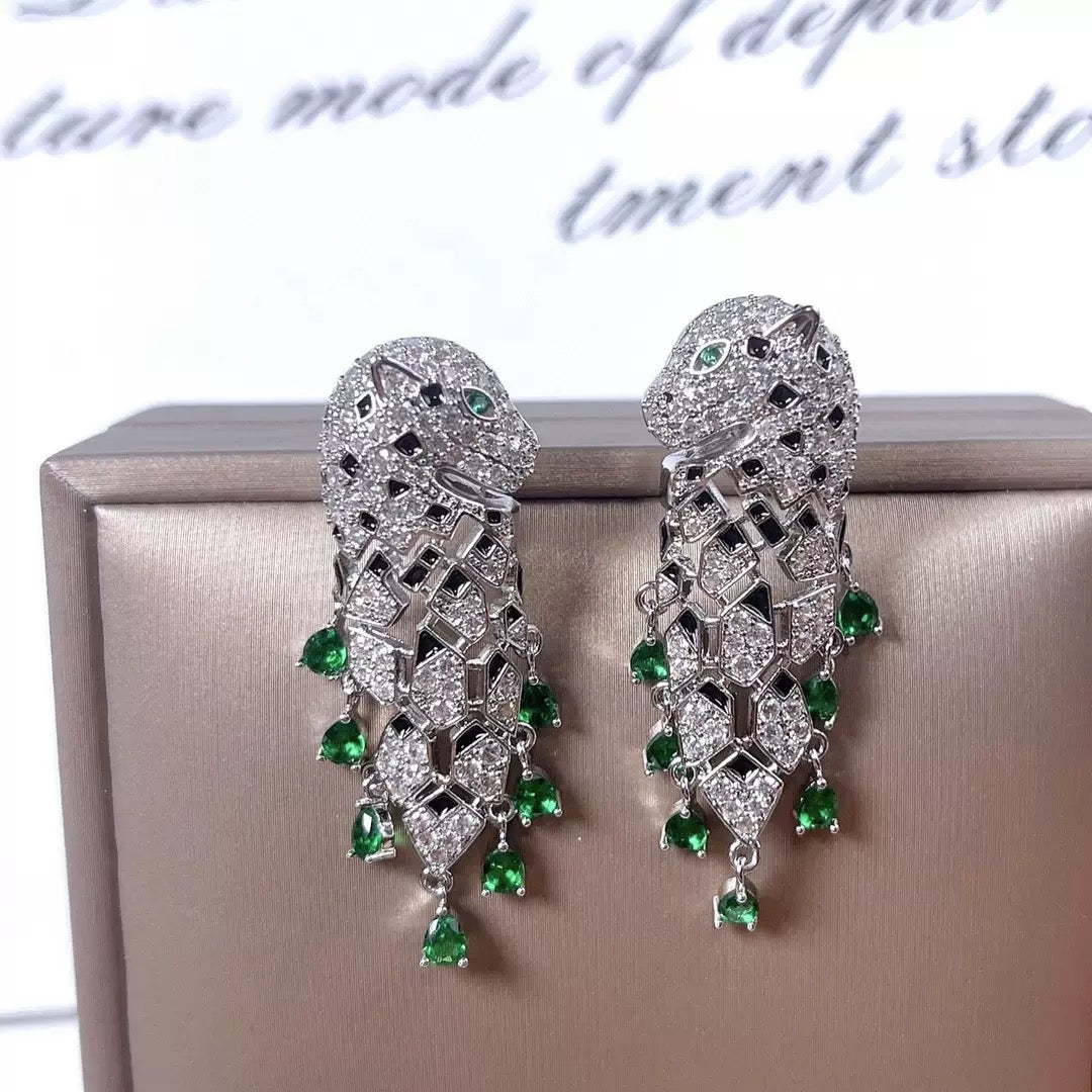 #052 Elegant Colorful Zircon Drop Earrings - 18K Gold Plated | Bo Cheng Jewelry