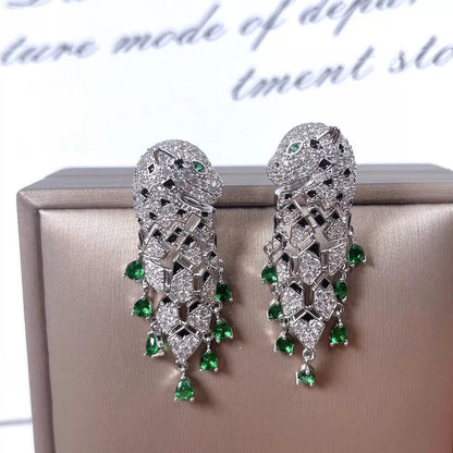 #052 Elegant Colorful Zircon Drop Earrings - 18K Gold Plated | Bo Cheng Jewelry